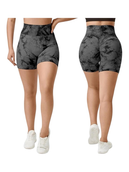Pants - NWOT Gray Camo Seamless Biker Shorts High Waist Tummy Control | Size L